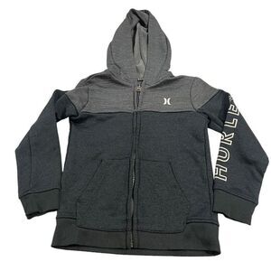 Hurley Charcoal Grey Full Zip‎ Hoodie - Kids Size 5